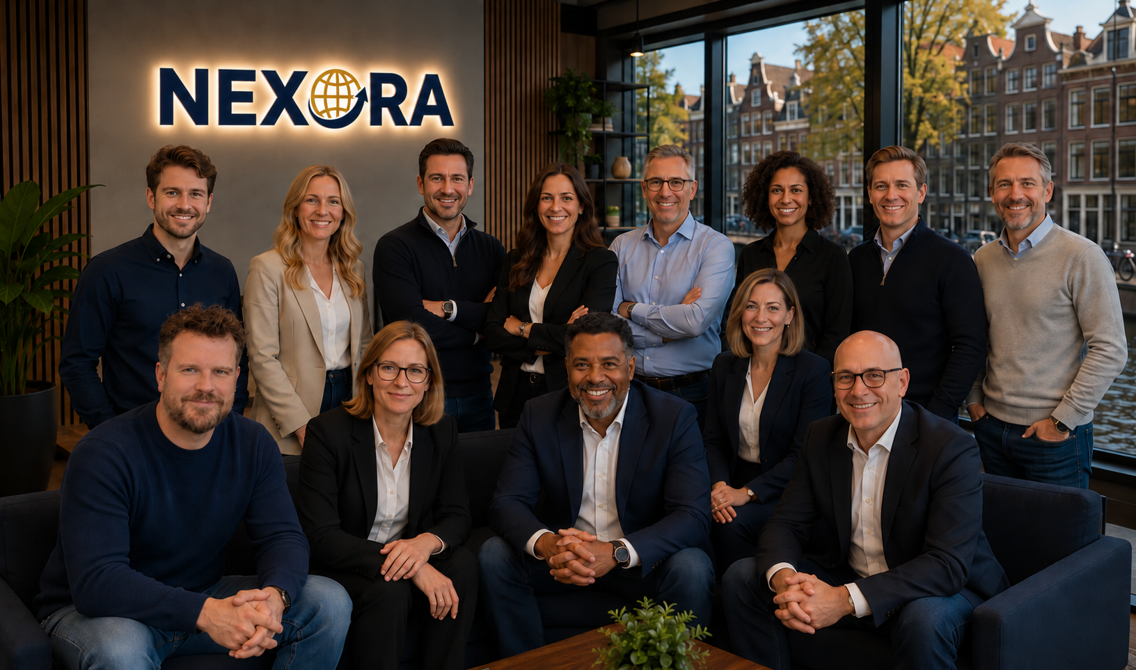 El equipo de Nexora en su oficina de Ámsterdam