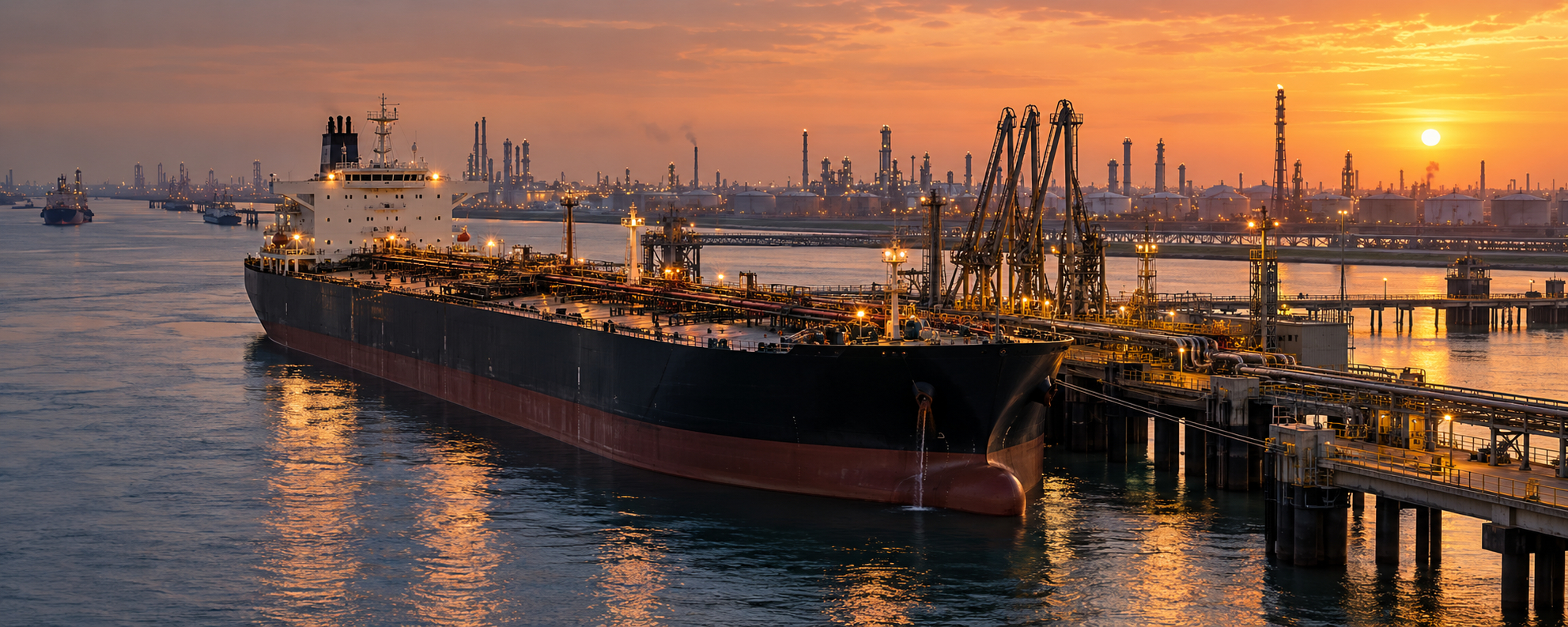Petrolero de crudo iraquí en una terminal de exportación